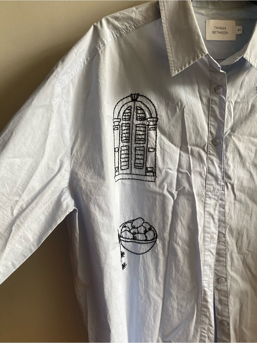 Embroidered oversized button down - Picture 2 of 6